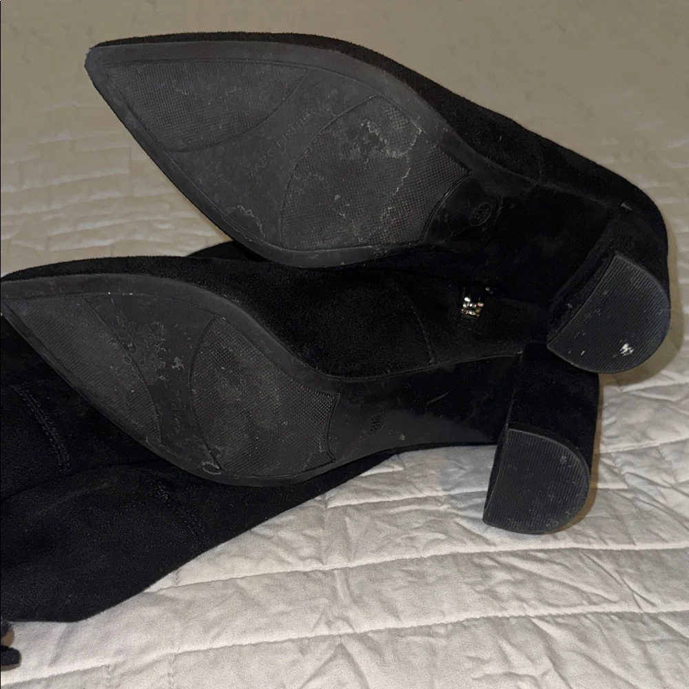 Marc Fisher Black Over-the-Knee Suede Black Boots with Thick Heel